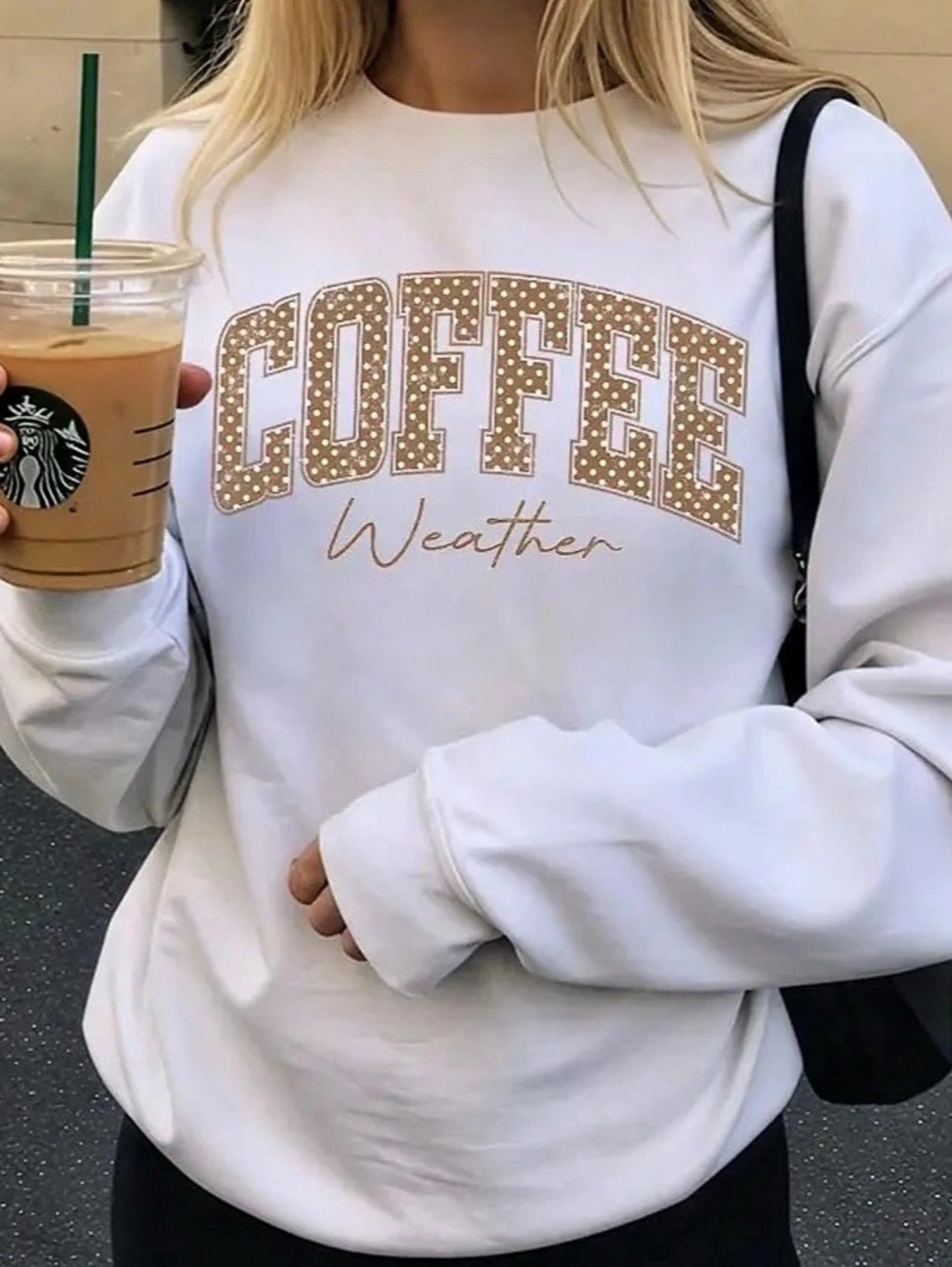 COLORBEAR Coffee Weather Graphic Sweatshirt White Cozy Boutique